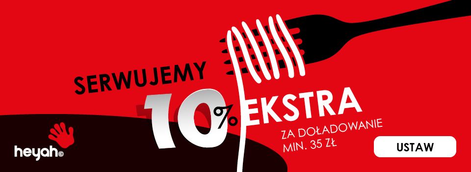 10% do doładowania w serwisie www.doladuj.heyah.pl